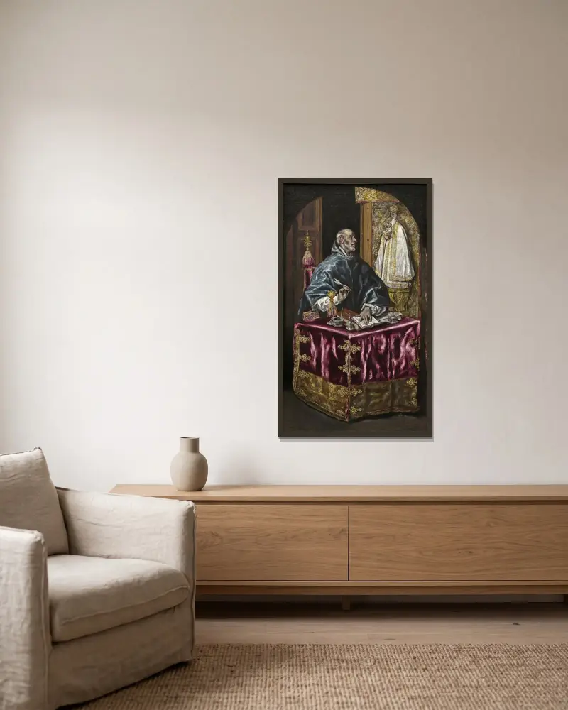 Święty Ildefons, El Greco (Domenikos Theotokopoulos) w ramie na ścianie