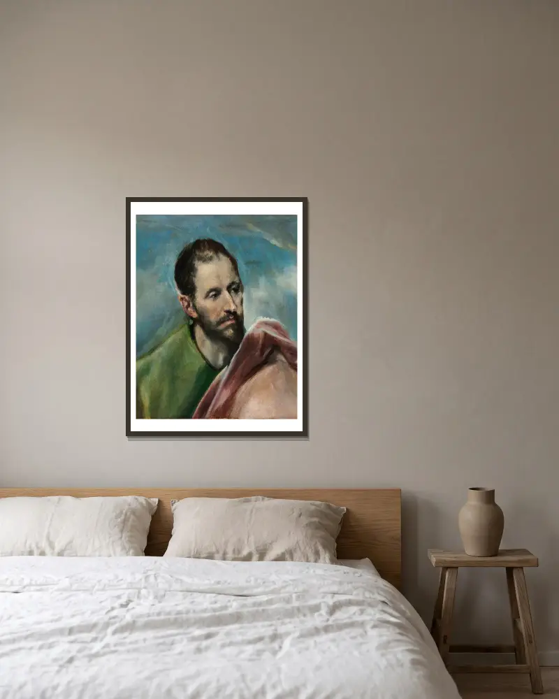 Saint James The Younger av El Greco (Domenikos Theotokopoulos) inramad på en vägg