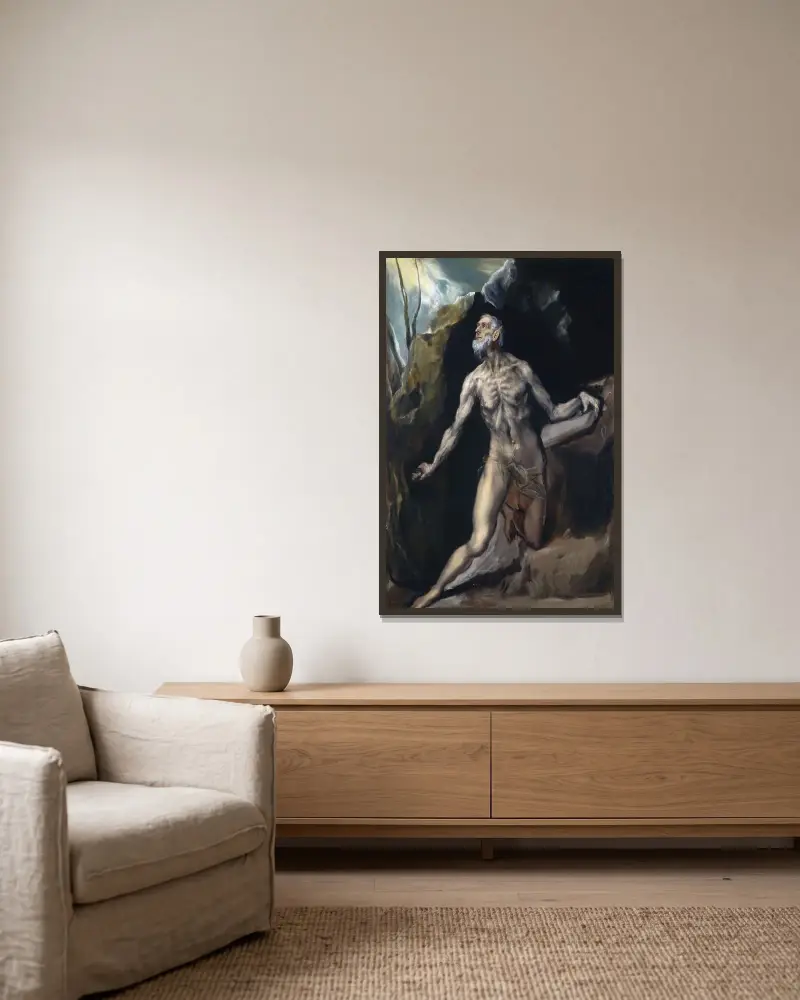 Św. Hieronim, El Greco (Domenikos Theotokopoulos) w ramie na ścianie