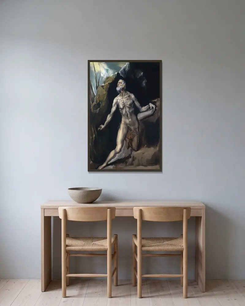Św. Hieronim, El Greco (Domenikos Theotokopoulos) w ramie na ścianie