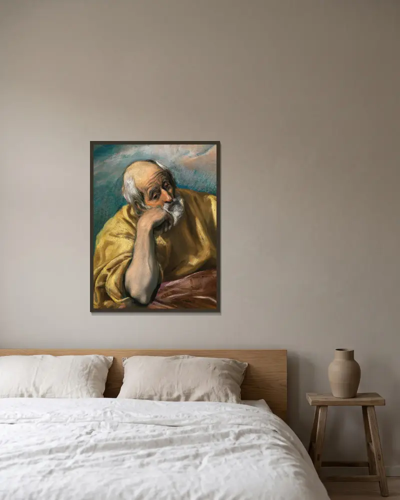 Heiliger Josef von El Greco (Domenikos Theotokopoulos) gerahmt an einer Wand