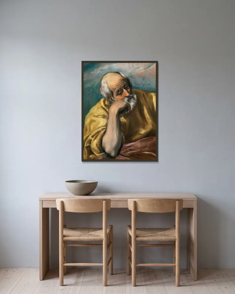 Heiliger Josef von El Greco (Domenikos Theotokopoulos) gerahmt an einer Wand