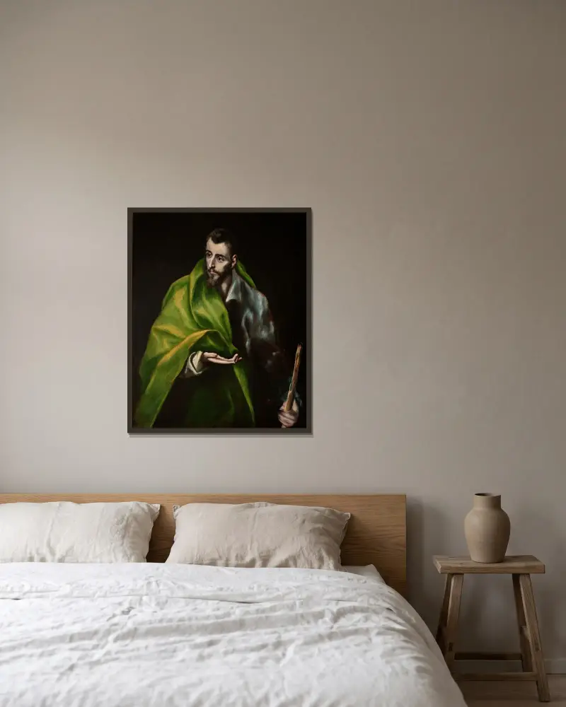 St. James the Greater av El Greco (Domenikos Theotokopoulos) inramad på en vägg