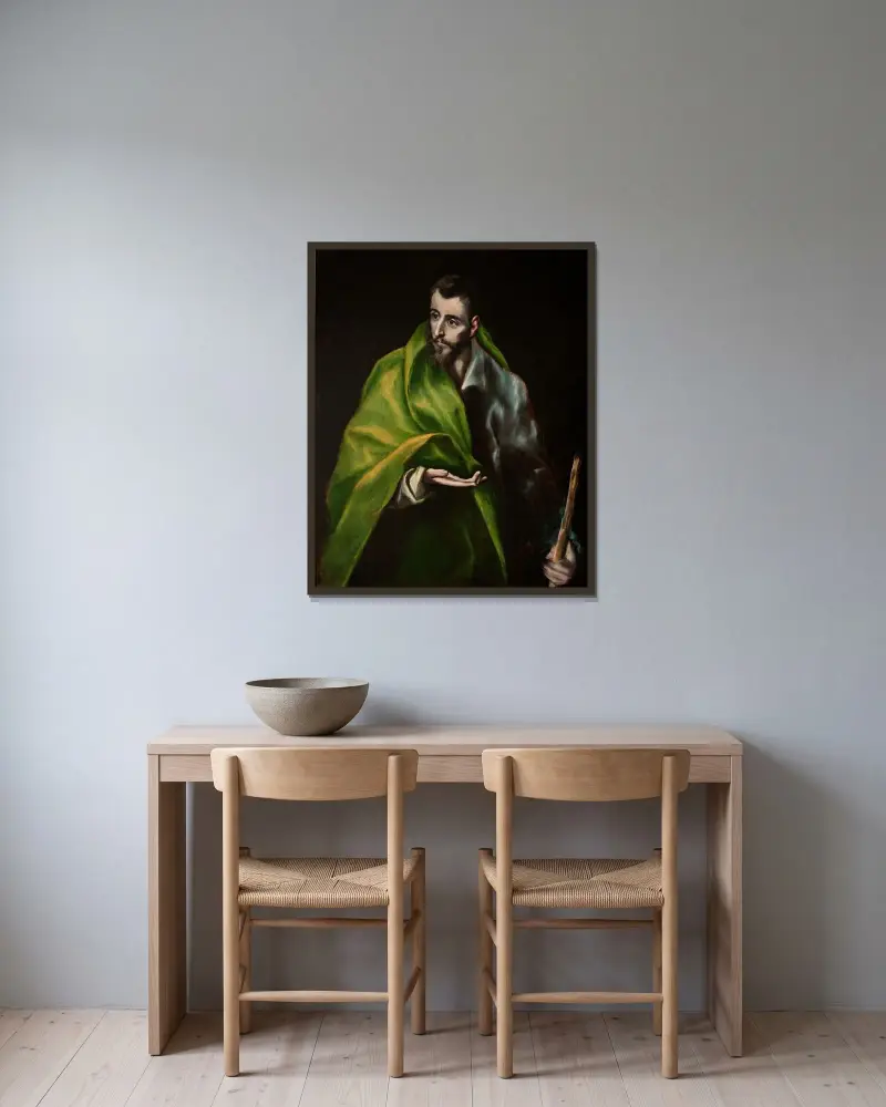 St. James the Greater av El Greco (Domenikos Theotokopoulos) inramad på en vägg