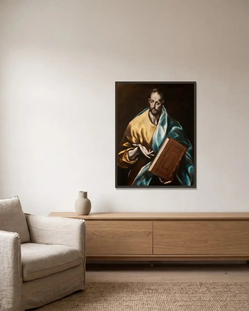 St. James the Less av El Greco (Domenikos Theotokopoulos) inramad på en vägg