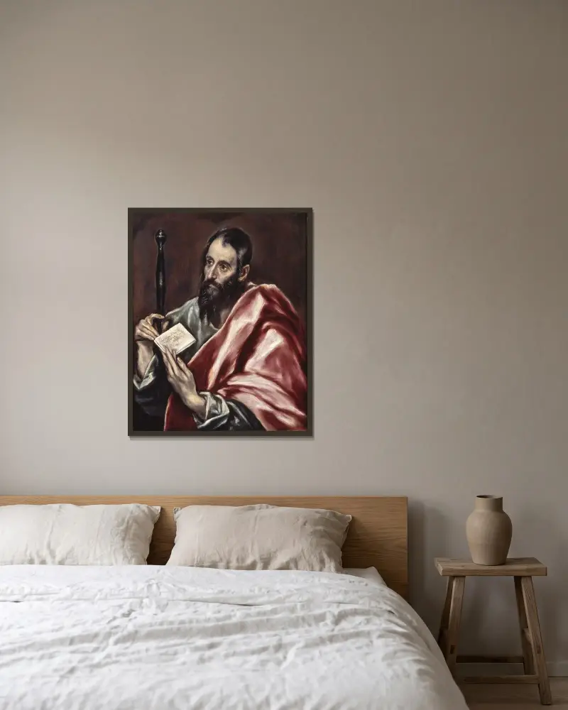 St. Paul av El Greco (Domenikos Theotokopoulos) inramad på en vägg