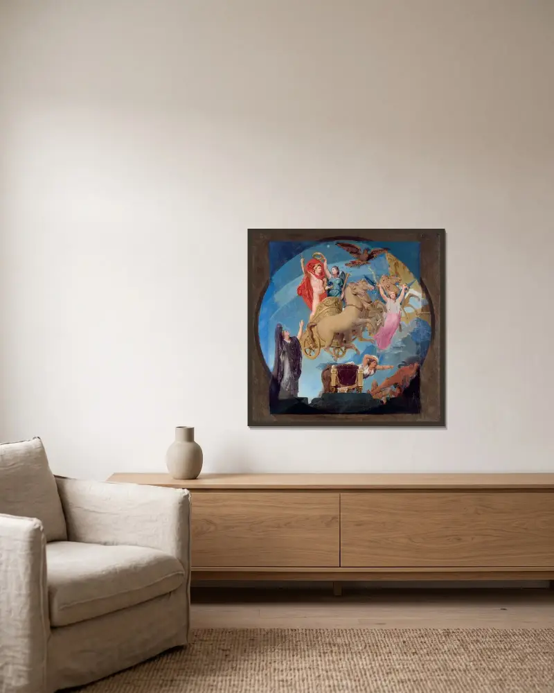 Apothéose de Napoléon Ier av Jean Auguste Dominique Ingres inramad på en vägg