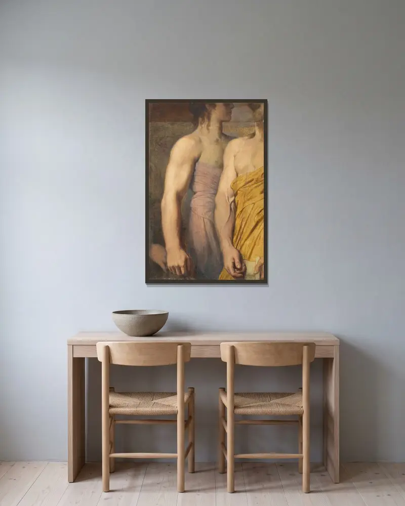 Deux études de bras pour la figure d’Apelles dans le tableau de ‘L’apothéose d’Homère’ av Jean Auguste Dominique Ingres inramad på en vägg
