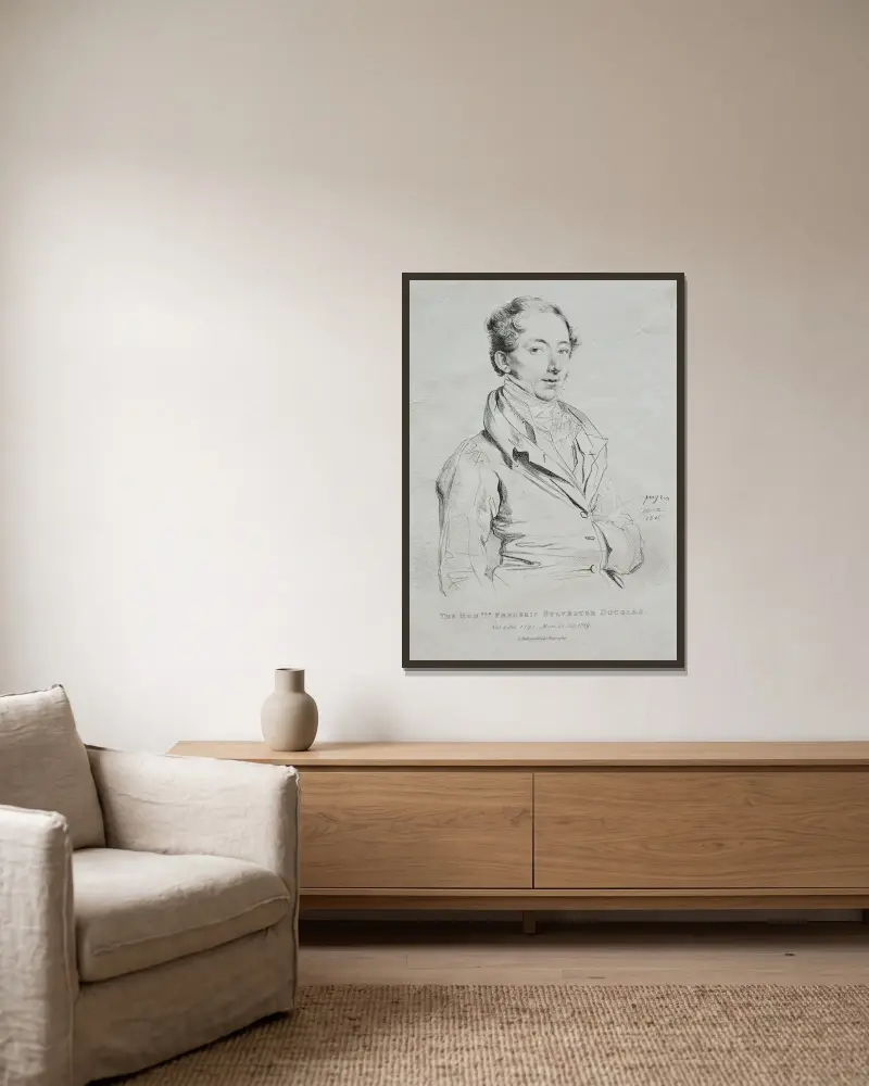 Honorable Frederic Sylvester Douglas av Jean Auguste Dominique Ingres inramad på en vägg