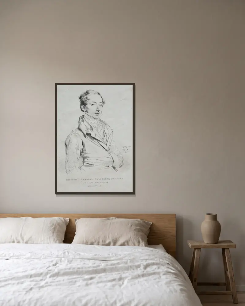 Honorable Frederic Sylvester Douglas av Jean Auguste Dominique Ingres inramad på en vägg