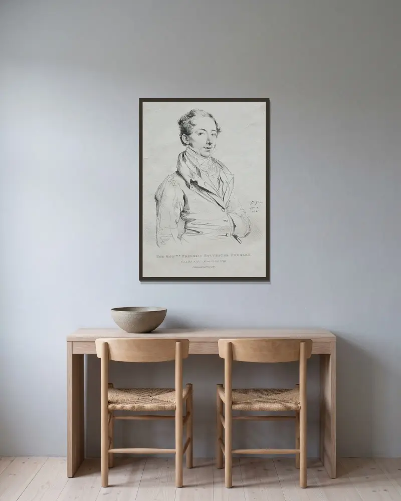 Honorable Frederic Sylvester Douglas av Jean Auguste Dominique Ingres inramad på en vägg