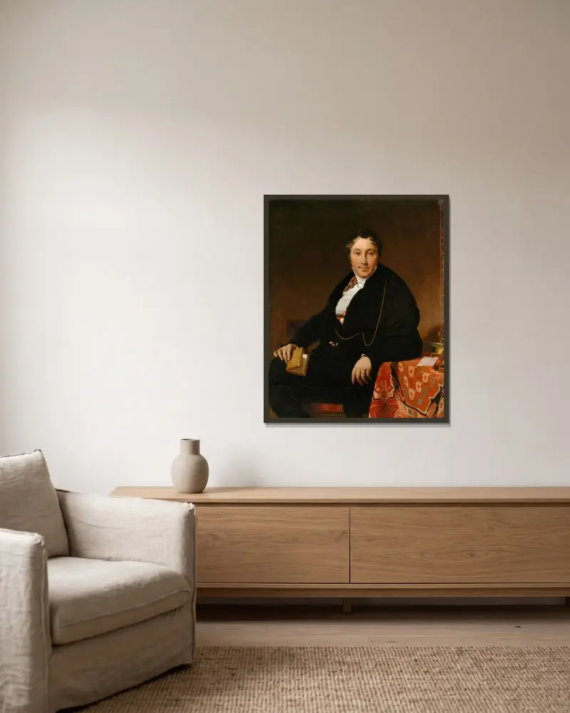 Jacques-Louis Leblanc (1774–1846) av Jean Auguste Dominique Ingres inramad på en vägg