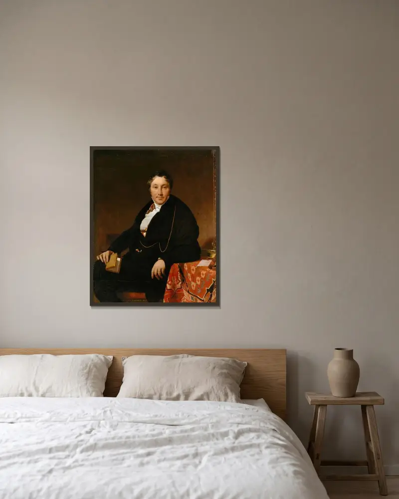 Jacques-Louis Leblanc (1774–1846) av Jean Auguste Dominique Ingres inramad på en vägg