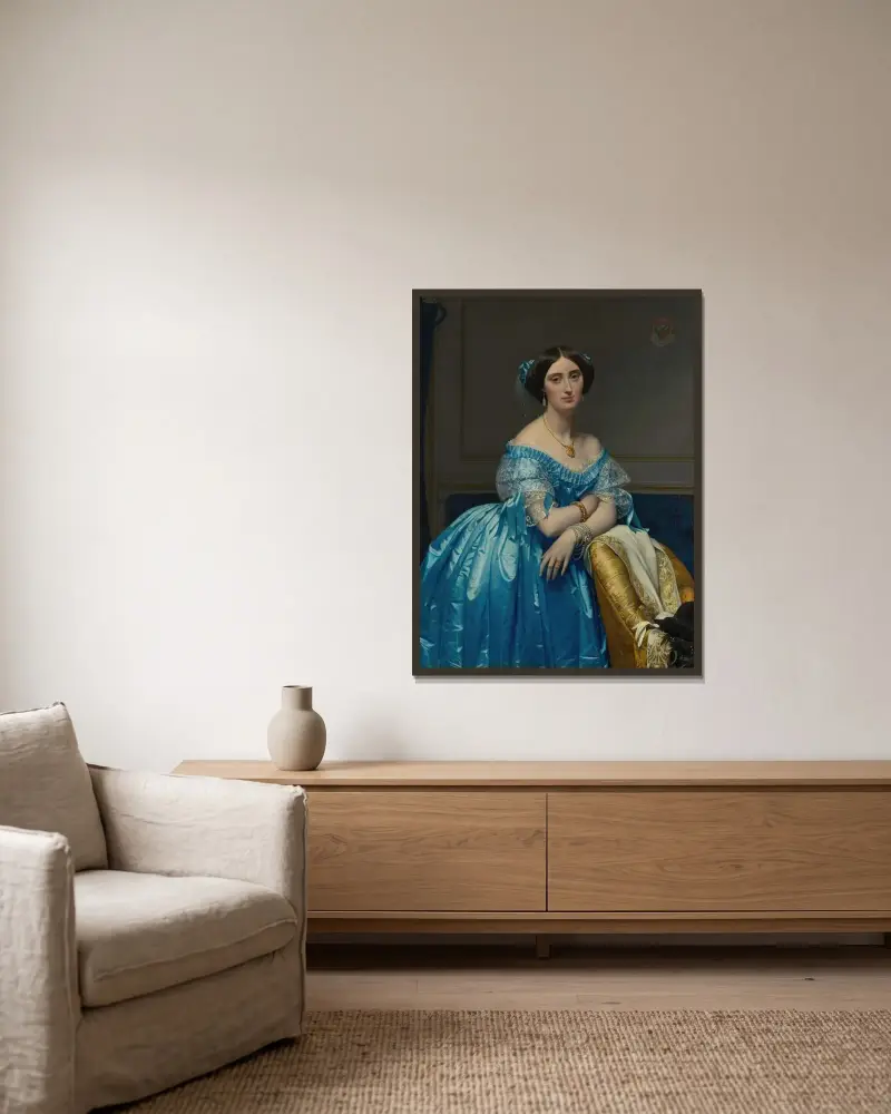 Joséphine-Éléonore-Marie-Pauline de Galard de Brassac de Béarn, Princesse de Broglie av Jean Auguste Dominique Ingres inramad på en vägg