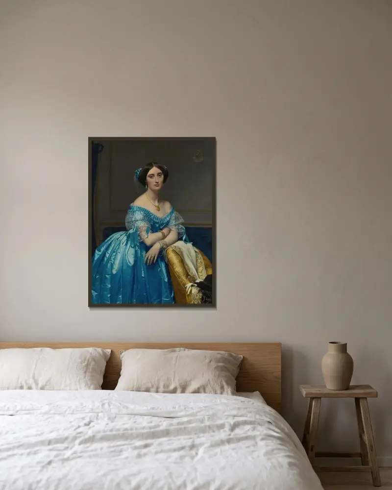 Joséphine-Éléonore-Marie-Pauline de Galard de Brassac de Béarn, Princesse de Broglie av Jean Auguste Dominique Ingres inramad på en vägg