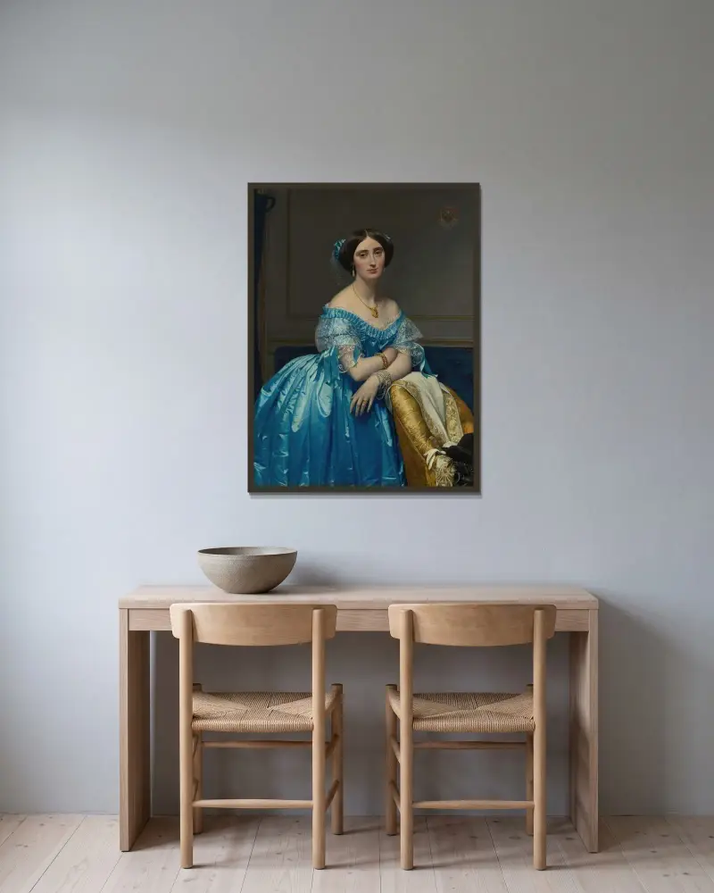 Joséphine-Éléonore-Marie-Pauline de Galard de Brassac de Béarn, Princesse de Broglie av Jean Auguste Dominique Ingres inramad på en vägg