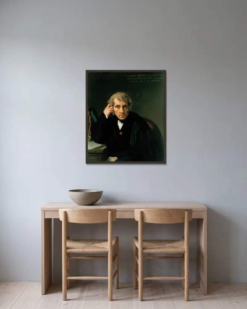 Luigi Cherubini von Jean Auguste Dominique Ingres gerahmt an einer Wand