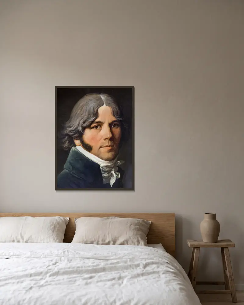 Porträt von Jean-Marie-Joseph Ingres von Jean Auguste Dominique Ingres gerahmt an einer Wand