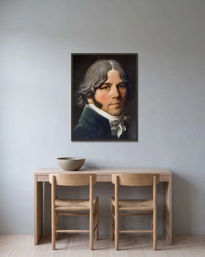 Porträt von Jean-Marie-Joseph Ingres von Jean Auguste Dominique Ingres gerahmt an einer Wand