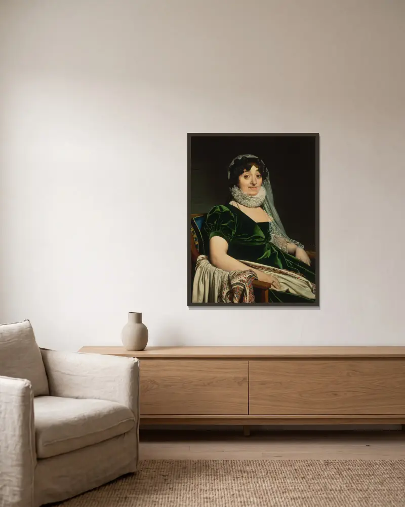 Portrait Of The Countess Of Tournon av Jean Auguste Dominique Ingres inramad på en vägg