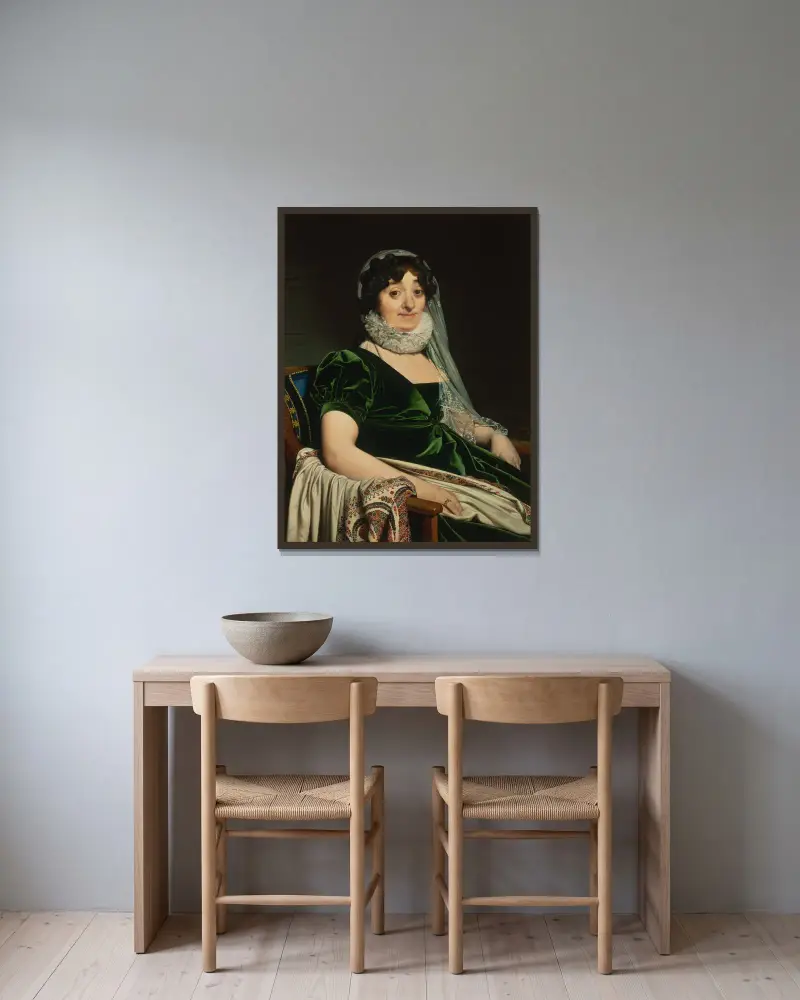 Portrait Of The Countess Of Tournon av Jean Auguste Dominique Ingres inramad på en vägg