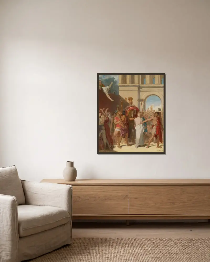 The Martyrdom Of St. Symphorian av Jean Auguste Dominique Ingres inramad på en vägg