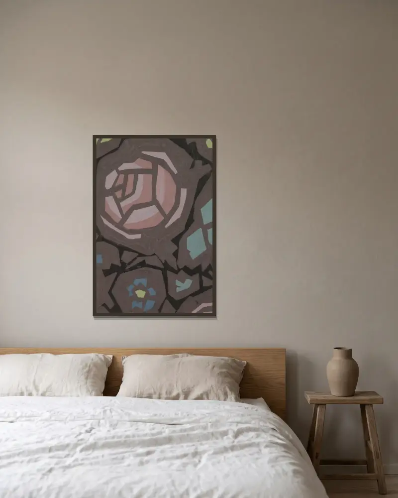 Dorfrose gerahmt an einer Wand