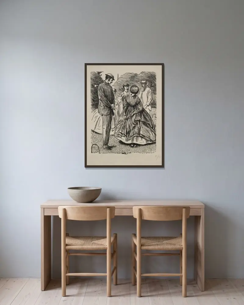 Wie man das Spiel nicht spielt von George Du Maurier gerahmt an einer Wand