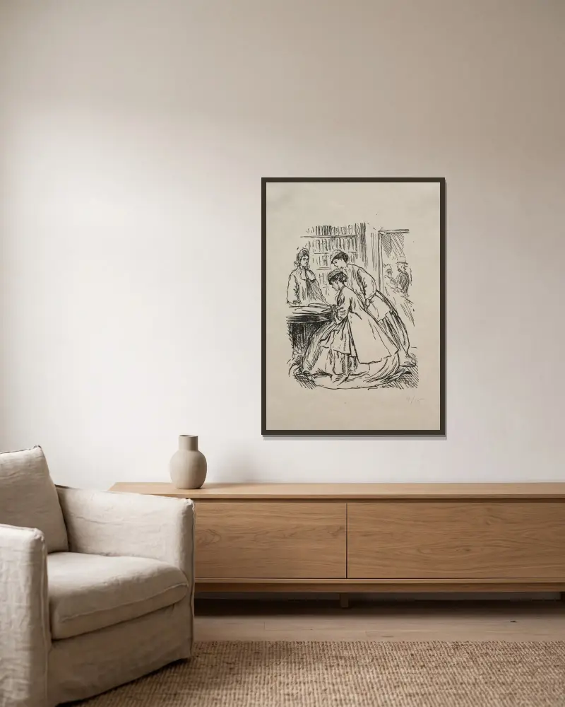Viel Lärm um nichts, 1866 – Nr. 2 von George Du Maurier gerahmt an einer Wand