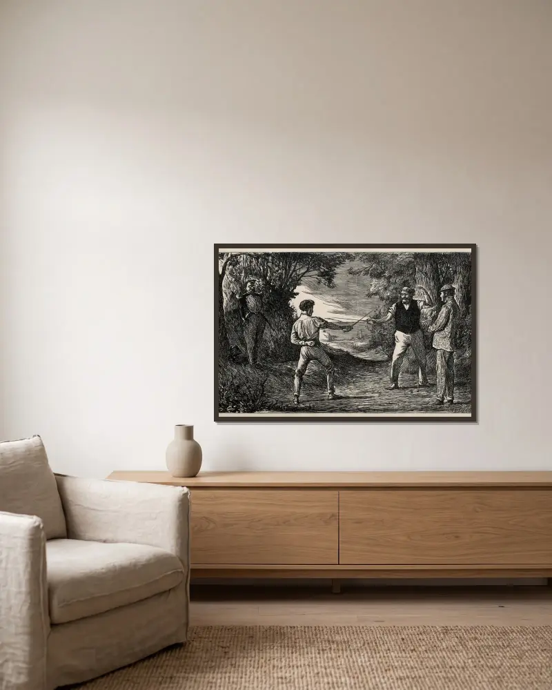 Der arglose Wackler von George Du Maurier gerahmt an einer Wand
