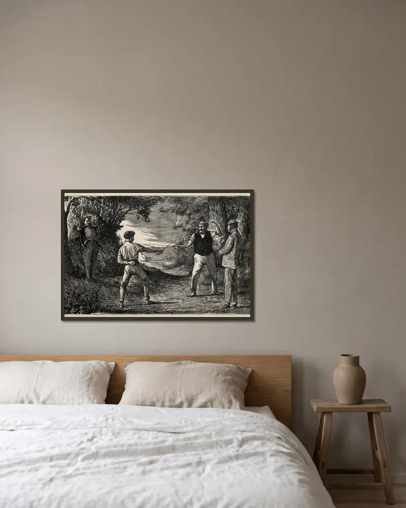 Der arglose Wackler von George Du Maurier gerahmt an einer Wand