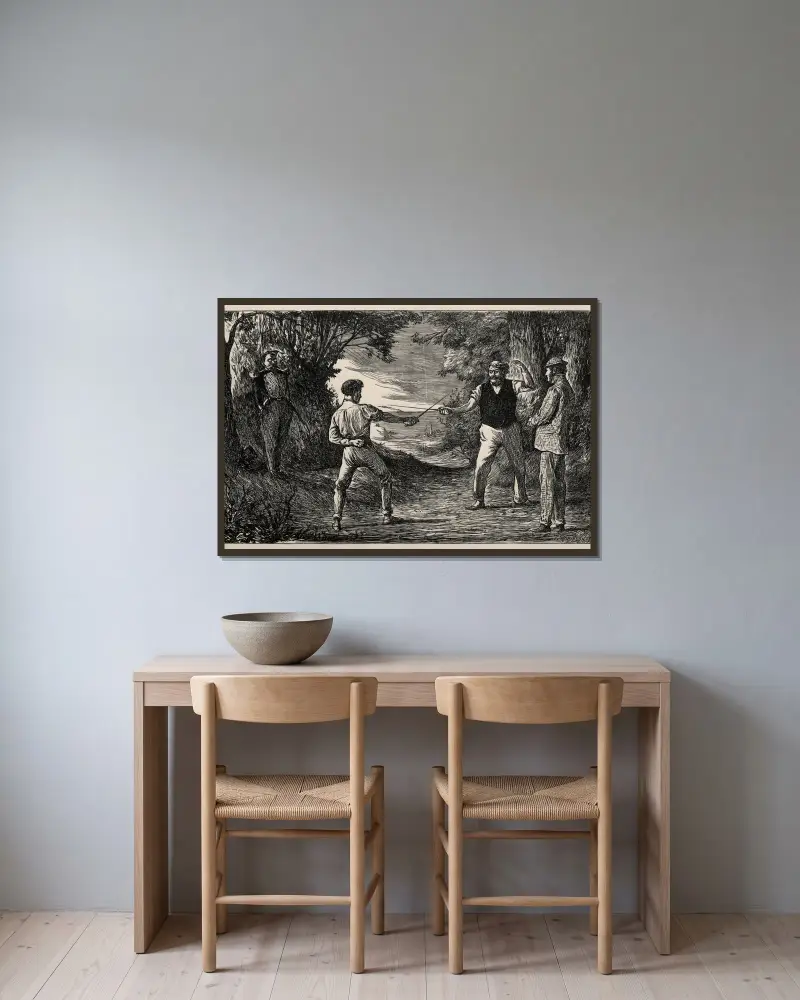 Der arglose Wackler von George Du Maurier gerahmt an einer Wand