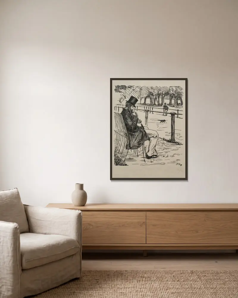 Die letzten Barone von George Du Maurier gerahmt an einer Wand