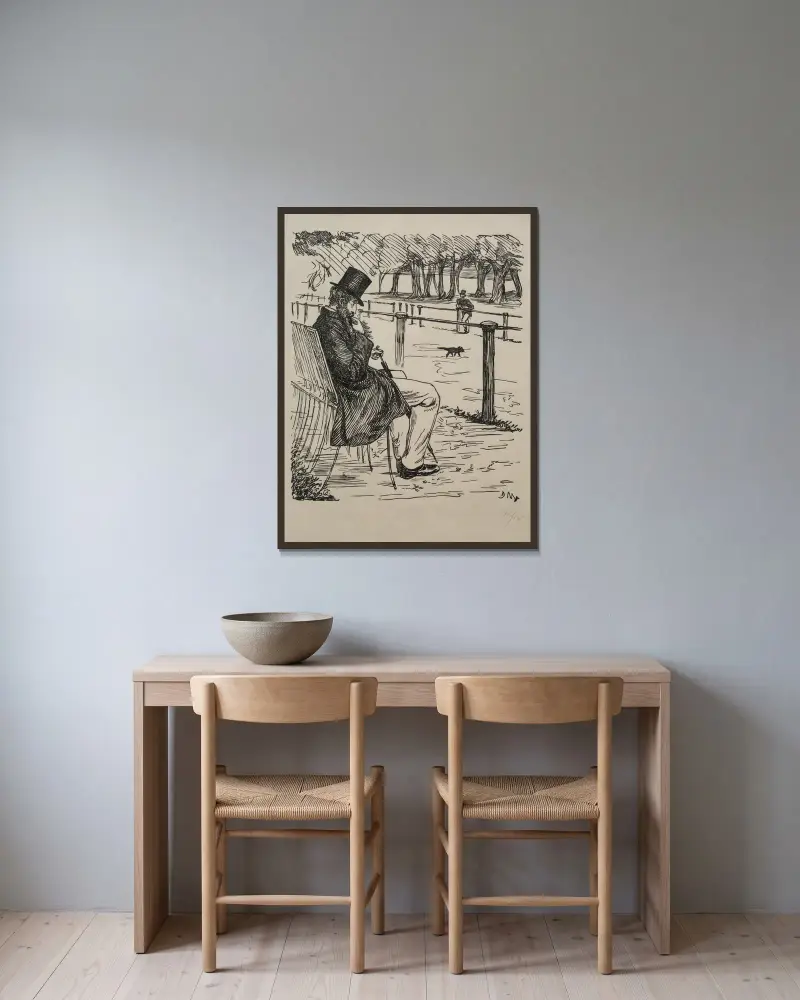 Die letzten Barone von George Du Maurier gerahmt an einer Wand