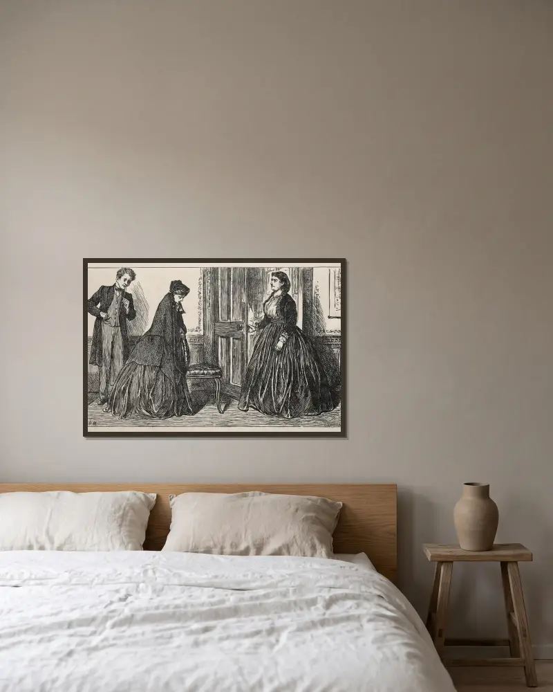 Die andere Frau Johnson von George Du Maurier gerahmt an einer Wand