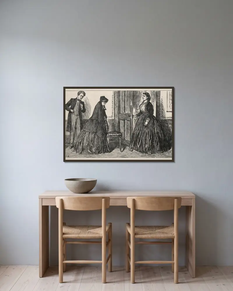 Die andere Frau Johnson von George Du Maurier gerahmt an einer Wand