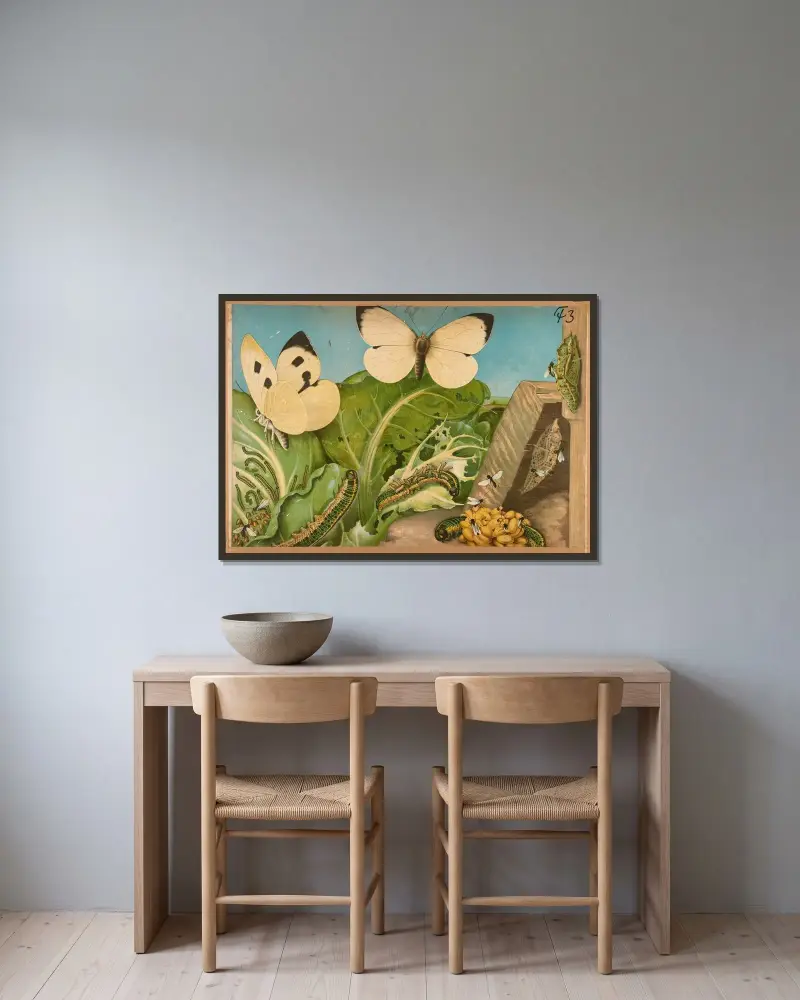 Cabbage butterfly von F. E. Wachsmuth gerahmt an einer Wand