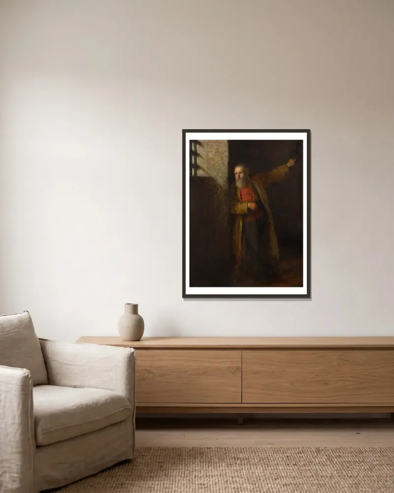 Ein Staatsgefangener von Eastman Johnson gerahmt an einer Wand