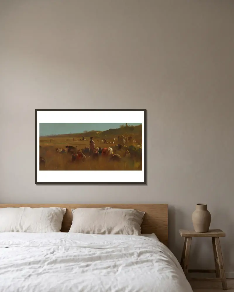 Zbieracze żurawin, Nantucket, Eastman Johnson w ramie na ścianie