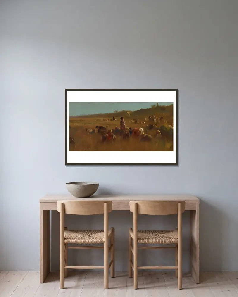 Zbieracze żurawin, Nantucket, Eastman Johnson w ramie na ścianie