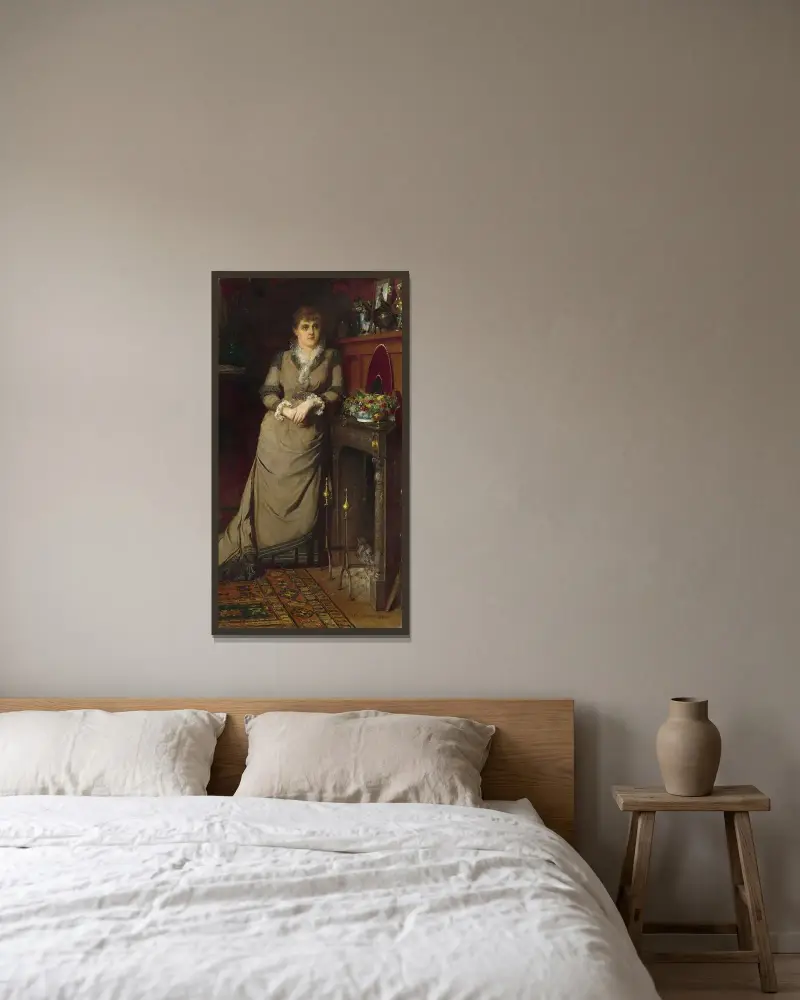 Harriet Hubbard Ayer av Eastman Johnson inramad på en vägg
