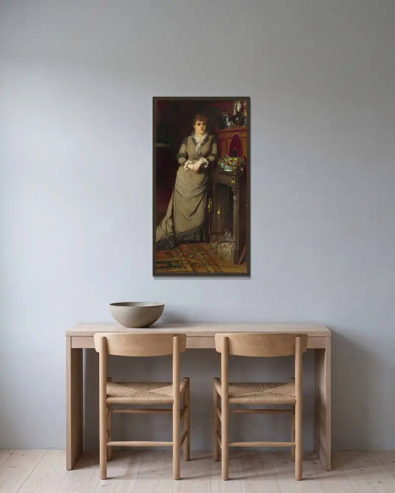 Harriet Hubbard Ayer av Eastman Johnson inramad på en vägg