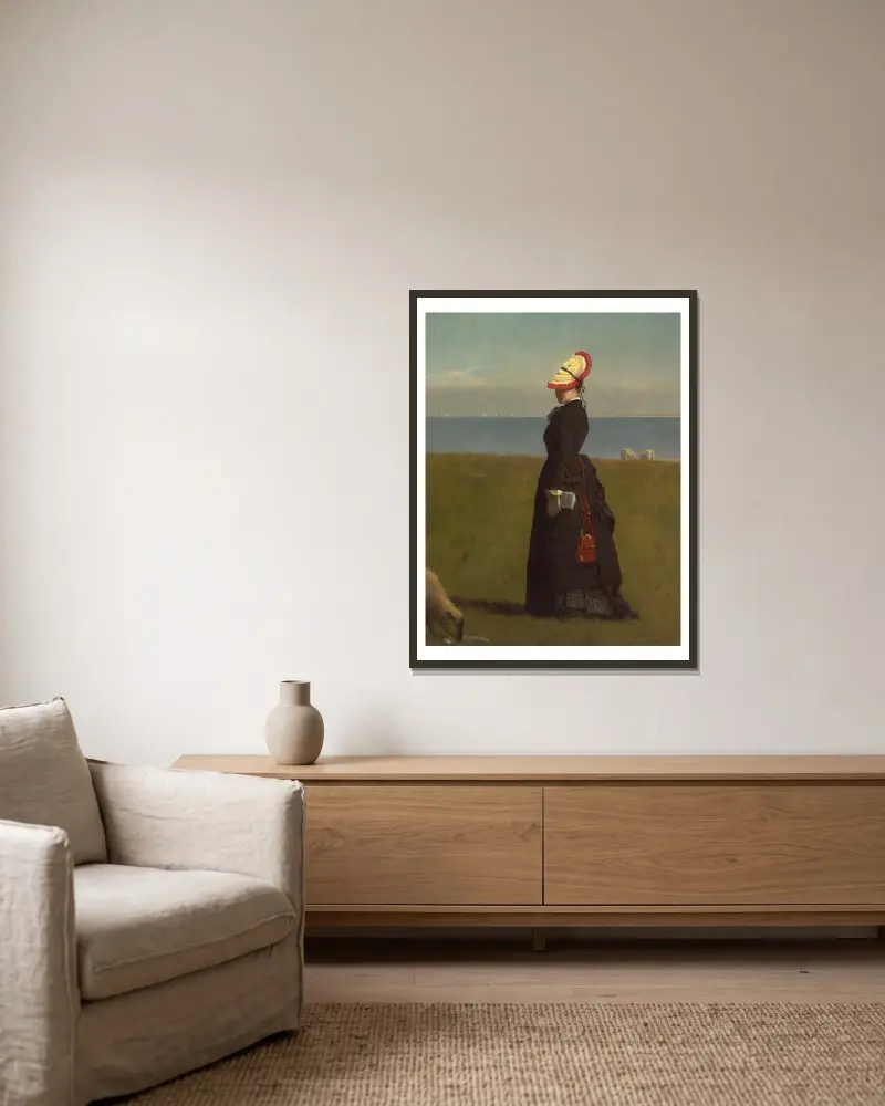 Jagnięta, Nantucket, Eastman Johnson w ramie na ścianie