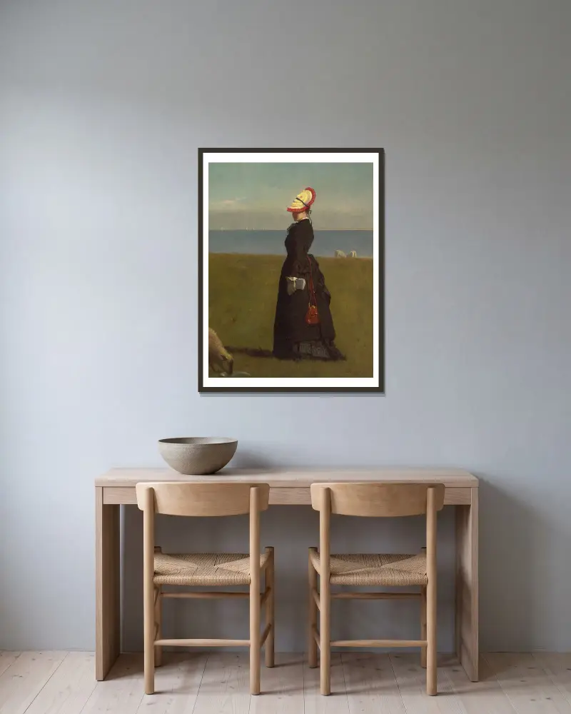 Jagnięta, Nantucket, Eastman Johnson w ramie na ścianie