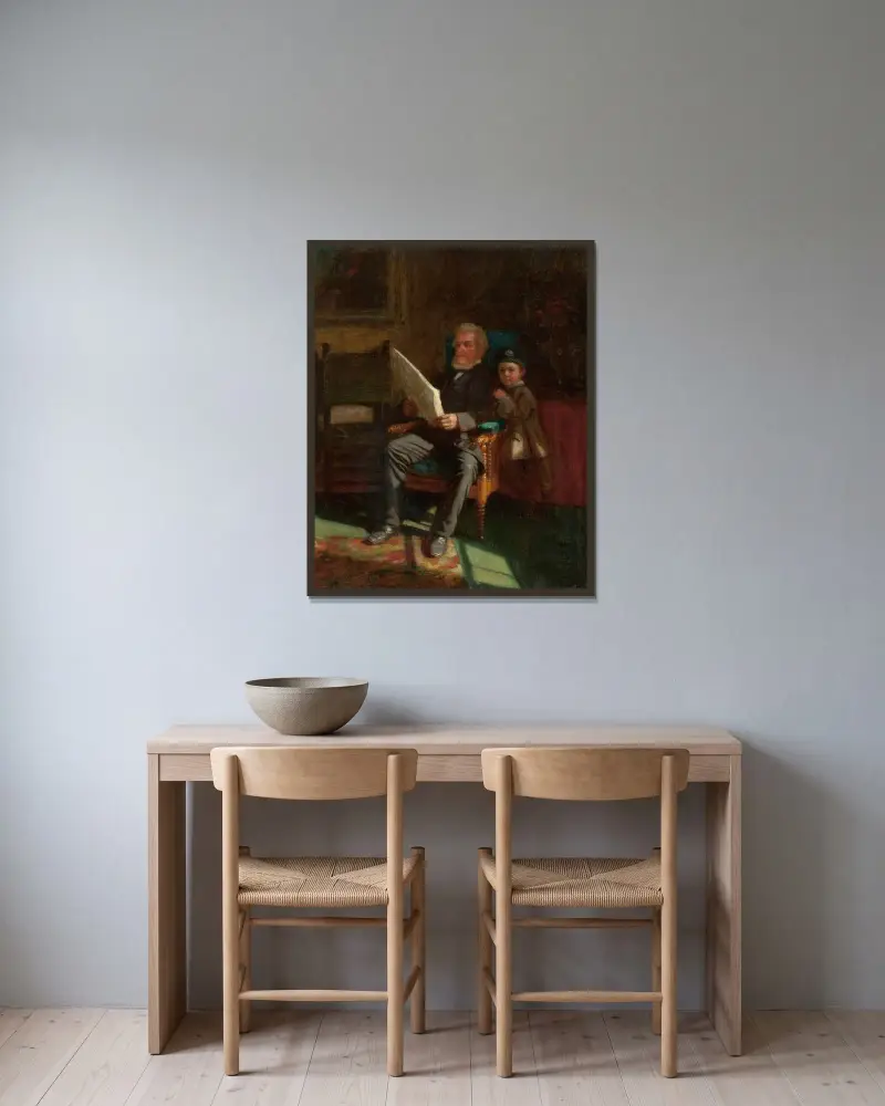 Porträtt av John C. Chandler och Philip J. Wilson av Eastman Johnson inramad på en vägg