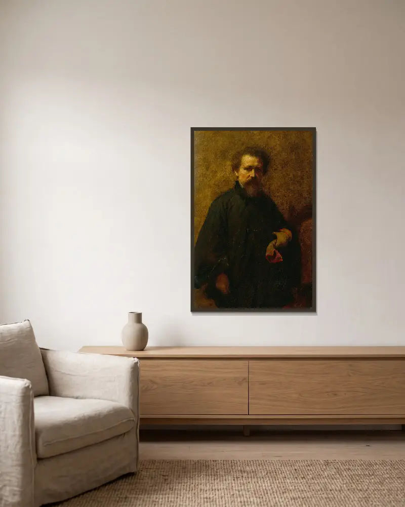 Autoportrét, Eastman Johnson v rámu na stěně