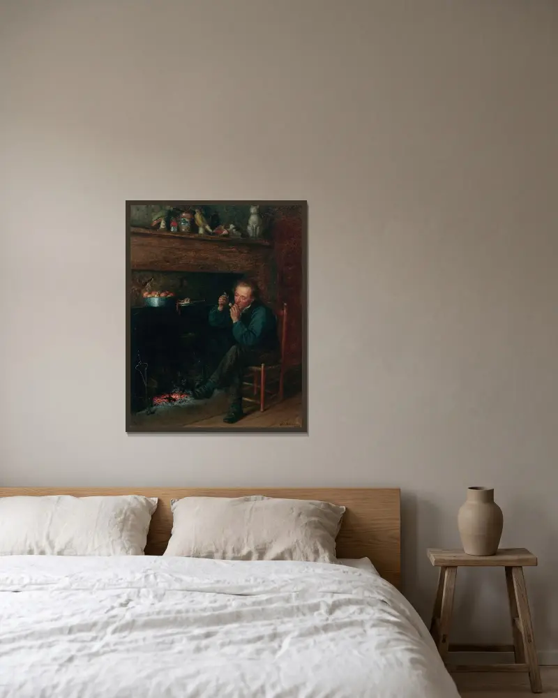 Studie från livet Down East av Eastman Johnson inramad på en vägg