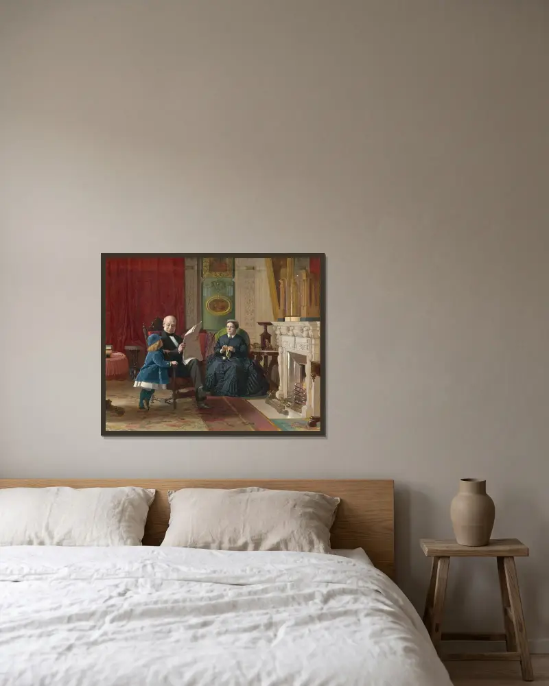 Familjen Brown av Eastman Johnson inramad på en vägg