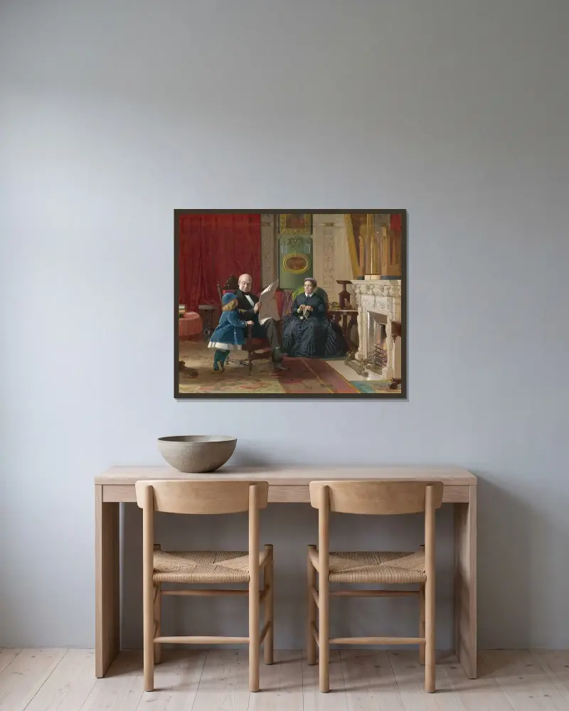 Familjen Brown av Eastman Johnson inramad på en vägg