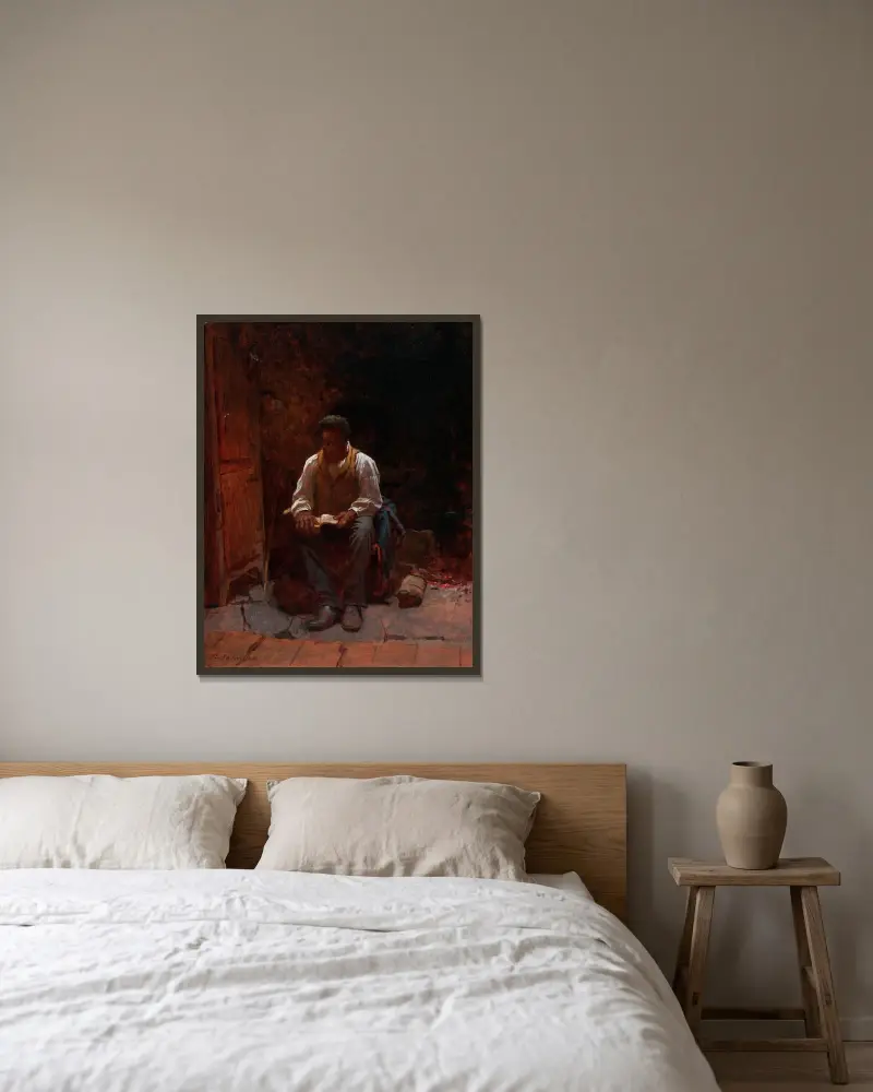 Herren är min herde av Eastman Johnson inramad på en vägg